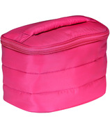 Living Libations Puffer Train Case Peony Pink