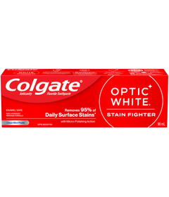 image of Colgate Optic White Stain Fighter Whitening Toothpaste Clean Mint  with sku:190813