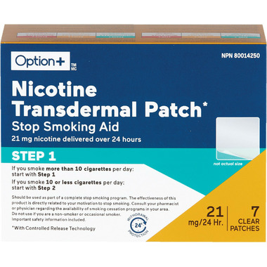 Buy Option+ Nicotine Transdermal Patch 21mg Step 1 at Well.ca | Free ...