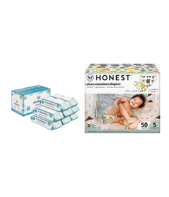 The Honest Company Classic Wipes & All the Letters Diapers Size 5 Bundle