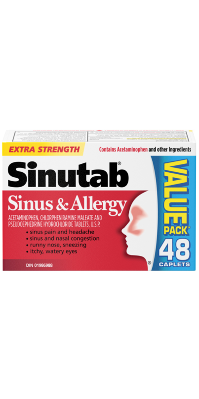 Buy Sinutab Sinus & Allergy Extra Strength at Well.ca | Free Shipping ...