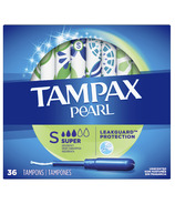 Tampons Tampax Pearl Super Absorbance avec tresse LeakGuard non parfumés
