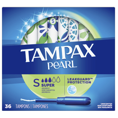 Buy Tampax Pearl Pearl Tampons Super Absorbency with LeakGuard Braid  Unscented at