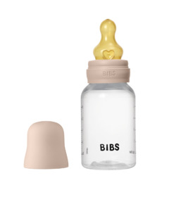 image of BIBS Round Latex Slow Flow Baby Bottle Blush with sku:330237