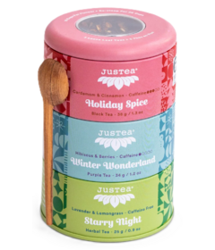 JusTea Loose Leaf Holiday Tea Trio Tin