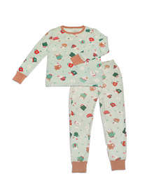 Silkberry Baby Women's Bamboo Long Sleeve Pajama Set Festive Cocoa