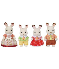 Calico Critters Chocolate Rabbit Family