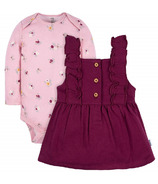 Gerber Childrenswear Baby Jumper & Bodysuit Set Purple Floral