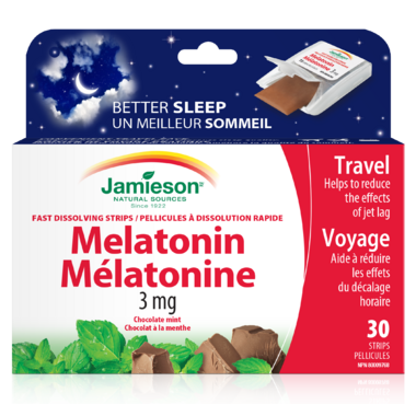Jamieson Melatonin 3 Strips Chocolate Mint Flavour Jamieson Melatonin 3 Strips Chocolate Mint Flavour