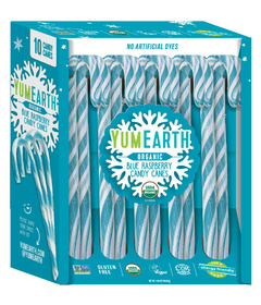 YumEarth Holiday Blue Raspberry Candy Canes