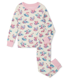 Hatley Cotton Pajama Set Elegant Swans