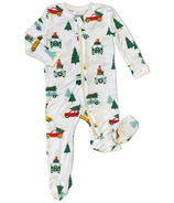 Silkberry Baby Bamboo Footed Sleeper with Zipper Jolly Christmas Cars