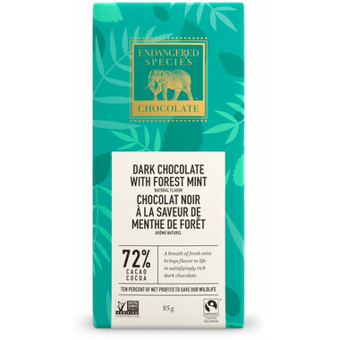 Endangered Species Dark Chocolate Bar with Forest Mint Endangered Species Dark Chocolate Bar with Forest Mint