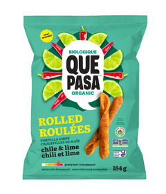 Que Pasa Organic Rolled Tortilla Chips Chile & Lime 