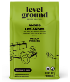 Level Ground Andes Medium Roast Whole Bean Coffee