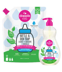 Dapple Baby Bottle & Dish Liquid + Refill Fragrance Free Bundle