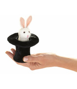 Folkmanis Mini Rabbit in Hat Finger Puppet