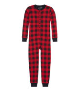 Little Blue House by Hatley Kids Union Suit Moose on Plaid 