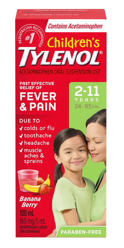 Buy Tylenol Children's Fever Pain Suspension Liquid Banana Berry