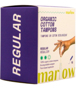Marlow 100% Organic Cotton Applicator Tampons Regular