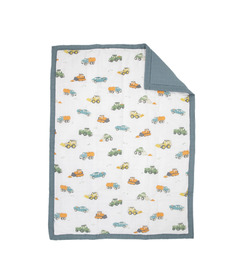 Little Unicorn Cotton Muslin Toddler Comforter Work Trucks