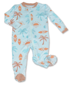 Silkberry Baby Bamboo Footed Sleeper Sunny Shores