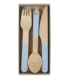 Meri Meri Wooden Cutlery Set Blue
