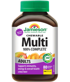 Jamieson 100% Complete Chewable Multivitamin pour adultes