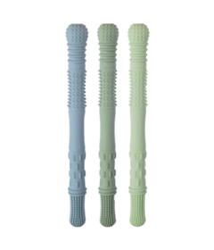 Baby Bliss Hallow Teething Tubes Dusty Teal, Sage & Soft Sage