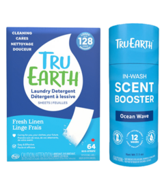 Tru Earth Laundry Strips Fresh Linen & Scent Booster Ocean Wave Bundle