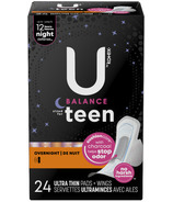 U by Kotex Ultra Thin Teen Pads with Wings Overnight Protection