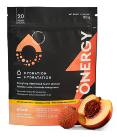 O Hydration Energy BOost with Caffeine & Taurine Peach Lychee