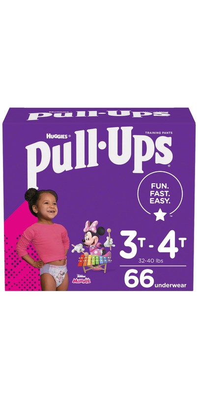 Pull-Ups Learning Designs for Girls Potty Training Pants, 3T-4T (32-40  lbs.), 66 Ct. (Packaging May Vary) : : Baby