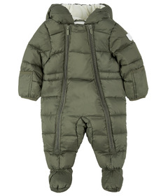 petit lem Hooded Light Weight One Piece Snowsuit Sage Dark Green