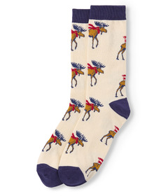 Hatley Little Blue House Men's Crew Socks Cozy Moose