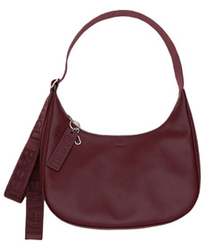 Sac croissant moyen en cuir recyclé BAGGU, couleur acajou