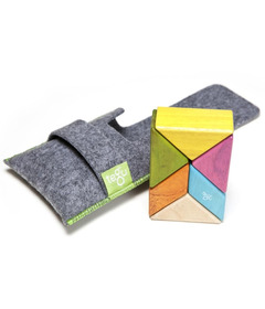 Tegu Pocket Pouch Prism Magnetic Wooden Block Set Tints