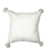 Pokoloko Moroccan Pillow 20x20 Inches White Pom