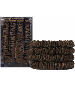 slip Pure Silk Back To Basics Skinny Scrunchies Dark Brown