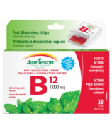 Jamieson Vitamine B12 1,000mcg Bandes de dissolution rapide Menthe fraîche