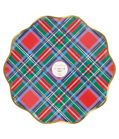 Meri Meri Dinner Plates Plaid Mix