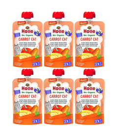 Holle Organic Pouch Carrot Cat Carrot, Mango, Banana & Pear Bundle