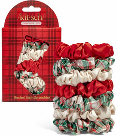 Kitsch Ruched Satin Scrunchies Set