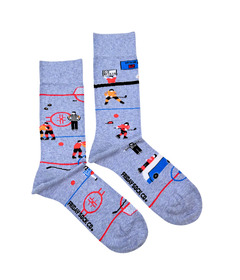 Friday Sock Co. Men's Funny Hockey Scene Socks