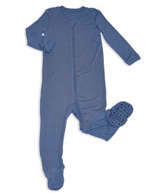 Silkberry Baby Bamboo Footed Sleeper Two Way Zipper Galactic Blue