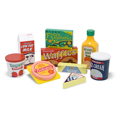 Melissa Doug Wooden Play Fridge Food Set