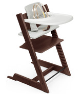 Stokke Tripp Trapp High Chair Walnut and Nordic Grey Cushion and White Tray