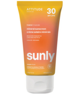 ATTITUDE Sunly Crème solaire minérale pour adultes FPS 30 Tropical