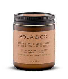 SOJA&CO. Soy Wax Candle White Cotton + Fresh Linen