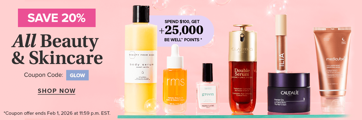 Save 20% on ALL Beauty & Skincare Event  with Coupon Code: GLOW